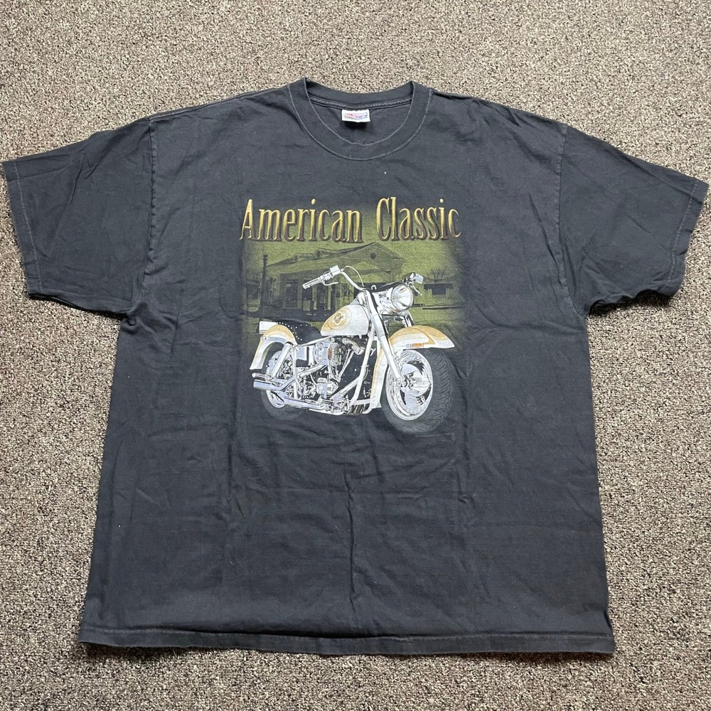 Vintage Hanes Beefy-T American Classic Motorcycle Shirt Anderson Cycle Sales XXL